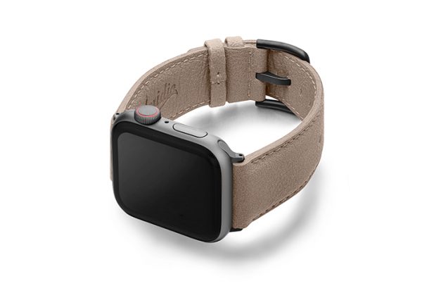 Bisque-Apple-watch-vegan-leather-band-left-view