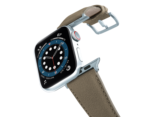 Strudel-Apple-watch-vegan-leather-band-flying-view_alluminium_silver_case