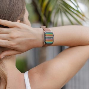 Recycled-Toffee-cotton-apple-watch-band-for-her-closeup-rainbow-style