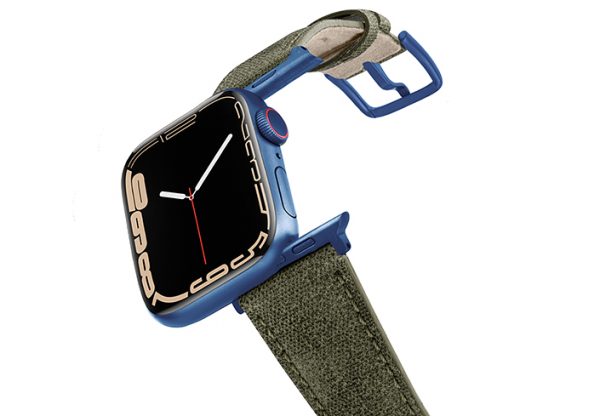 Recycled_Cotton_Aluminium_Blue_Recycled_Green_apple_Watch_band