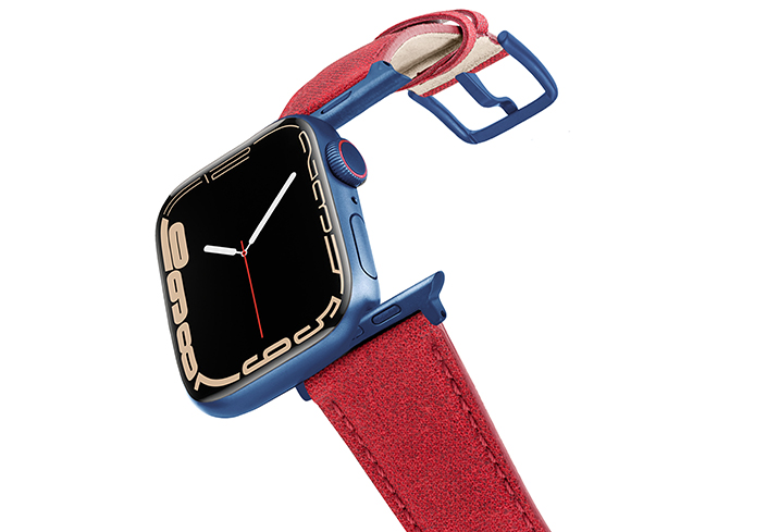 Recycled_Cotton_Aluminium_Blue_Recycled_Red_apple_watch_band
