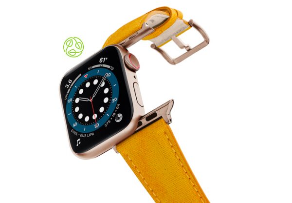 RECYCLED-YELLOW-OTTON-apple-watch-band-aluminium-gold-flying-mode